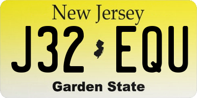 NJ license plate J32EQU