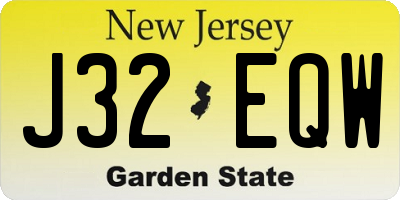 NJ license plate J32EQW