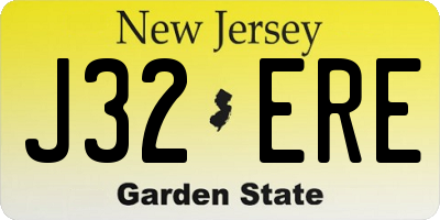 NJ license plate J32ERE