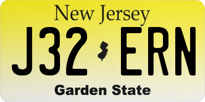 NJ license plate J32ERN