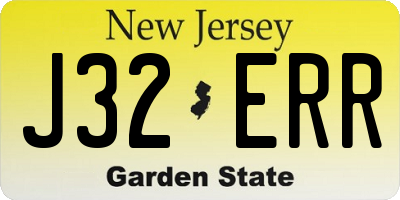 NJ license plate J32ERR