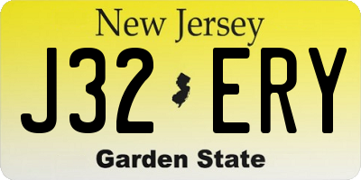 NJ license plate J32ERY