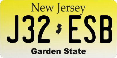 NJ license plate J32ESB