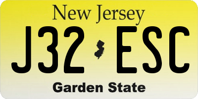 NJ license plate J32ESC