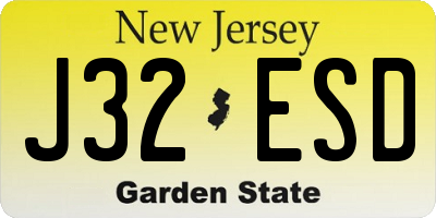 NJ license plate J32ESD