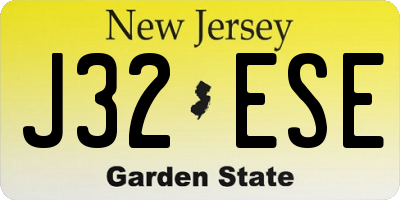 NJ license plate J32ESE