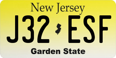 NJ license plate J32ESF