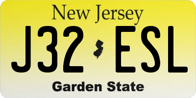 NJ license plate J32ESL
