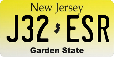 NJ license plate J32ESR