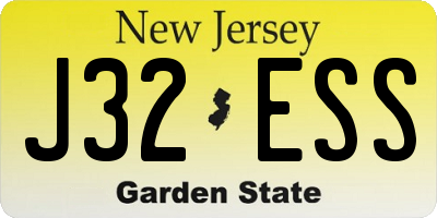 NJ license plate J32ESS