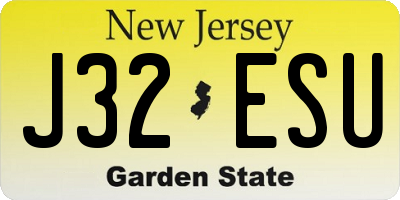 NJ license plate J32ESU