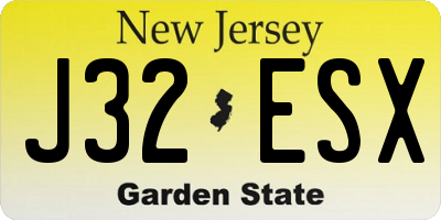 NJ license plate J32ESX