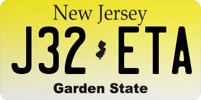 NJ license plate J32ETA