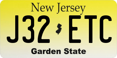 NJ license plate J32ETC