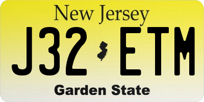 NJ license plate J32ETM