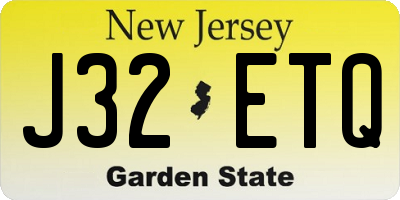 NJ license plate J32ETQ