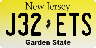 NJ license plate J32ETS