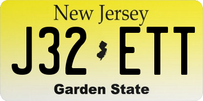 NJ license plate J32ETT