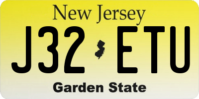 NJ license plate J32ETU