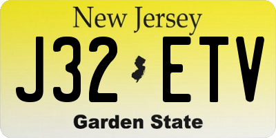 NJ license plate J32ETV