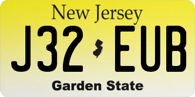 NJ license plate J32EUB