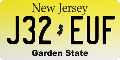 NJ license plate J32EUF