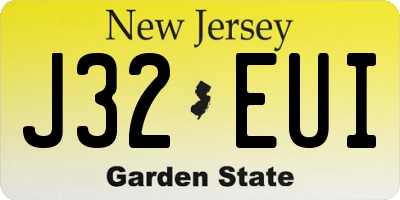 NJ license plate J32EUI