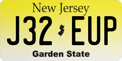 NJ license plate J32EUP