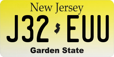 NJ license plate J32EUU