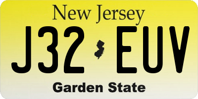 NJ license plate J32EUV