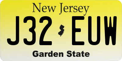 NJ license plate J32EUW