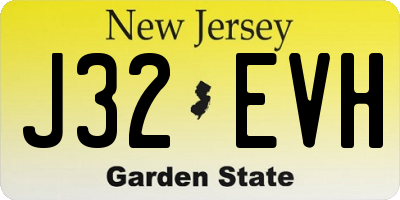 NJ license plate J32EVH