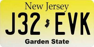 NJ license plate J32EVK