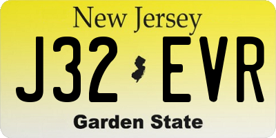 NJ license plate J32EVR