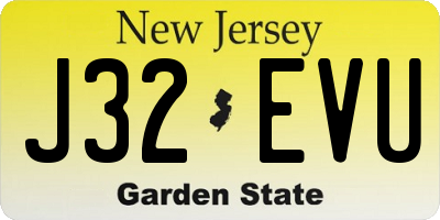 NJ license plate J32EVU