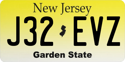 NJ license plate J32EVZ