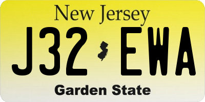 NJ license plate J32EWA