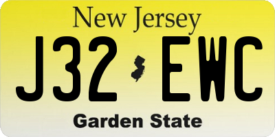 NJ license plate J32EWC