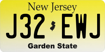 NJ license plate J32EWJ