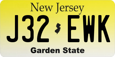 NJ license plate J32EWK