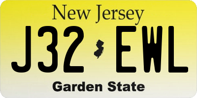 NJ license plate J32EWL