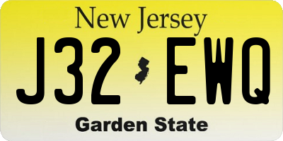 NJ license plate J32EWQ