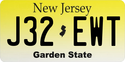 NJ license plate J32EWT