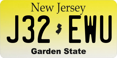 NJ license plate J32EWU