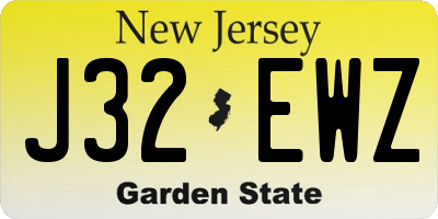 NJ license plate J32EWZ
