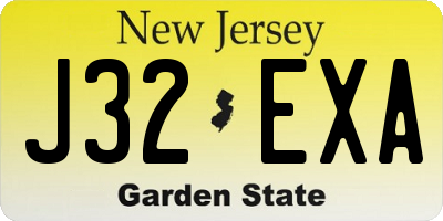 NJ license plate J32EXA