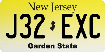 NJ license plate J32EXC
