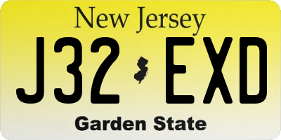 NJ license plate J32EXD