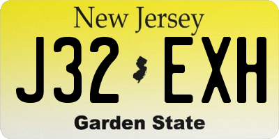 NJ license plate J32EXH