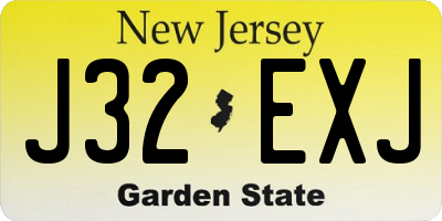 NJ license plate J32EXJ